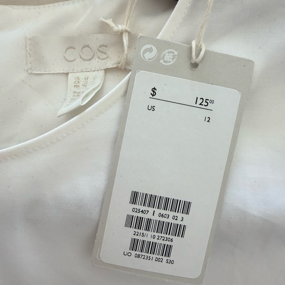 COS White Ruffle Sleeve Mini Dress - Picture 9 of 10